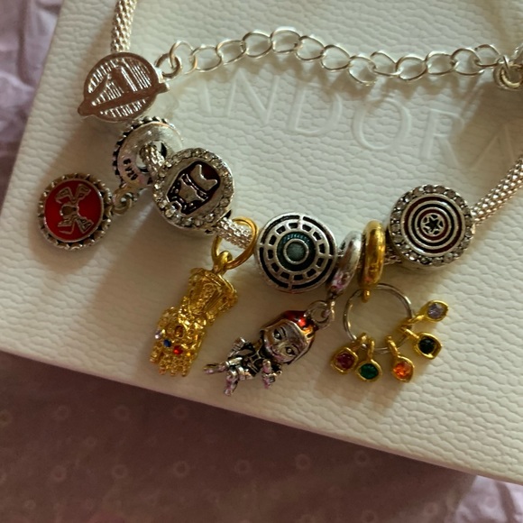 Pandora Moments Mesh Bracelet w/ NEW Marvel Themed Charms Bracelet - Picture 7 of 16